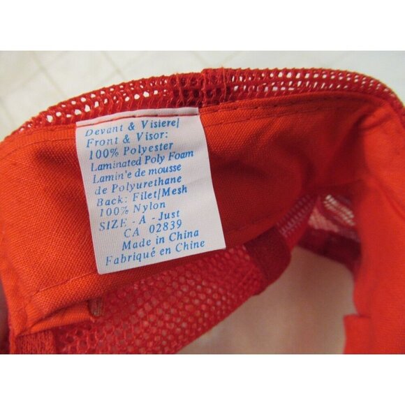 Central Ready Mix Trucker Hat 3 Stripe Snapback Red White Mesh Vtg Nylon 80s - Picture 7 of 7